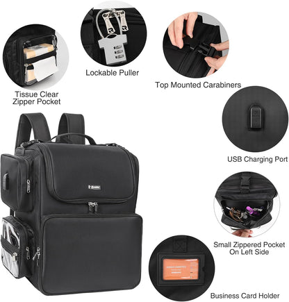 Relavel Hair Tools Reistas, haarstylist, rugzak, kapper, cosmetologie tas, warmte-isolatie, volledige laag voor krultang, haarstijltang, reisaccessoires, trein case, kappersorganizer