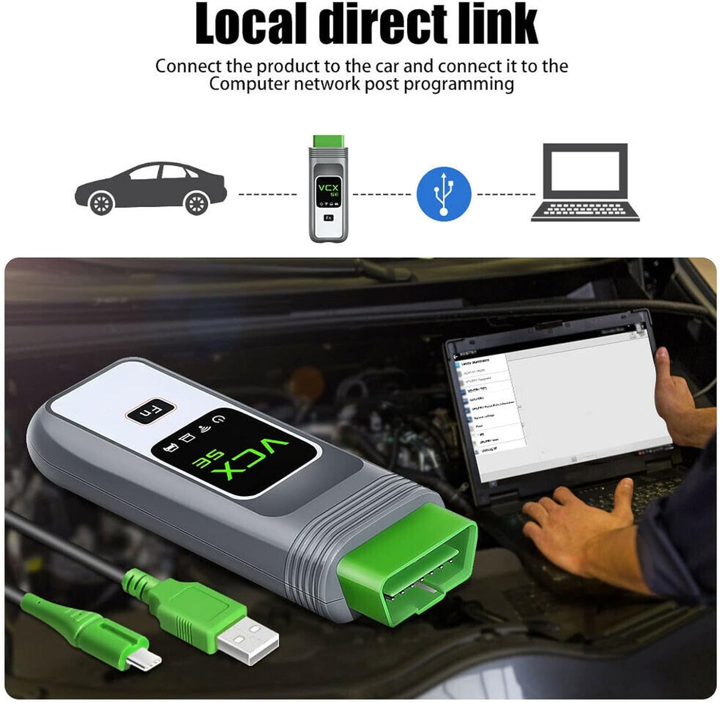 OBDII-diagnosetool, 6154 OBDII-diagnosetool met WIFI 5054A ECU-programmering en Codering Autocodelezer