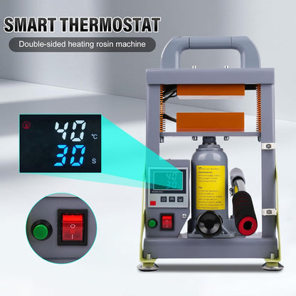 Victool Rosin Presse 5T, 600 W hydraulische hete pers, dubbelzijdige verwarming, extractiemachine voor colofonium, droogbloemen, bloemen, bloemenplantenextracten, nauwkeurige controller