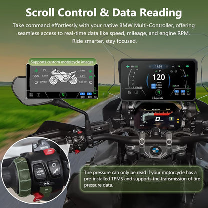 Motorfiets Scherm – Motorfiets Display – Motor GPS – Draadloos Dashboard – Touchscreen Navigatie – 7 Inch Waterdicht – Draadloze CarPlay & Android Auto