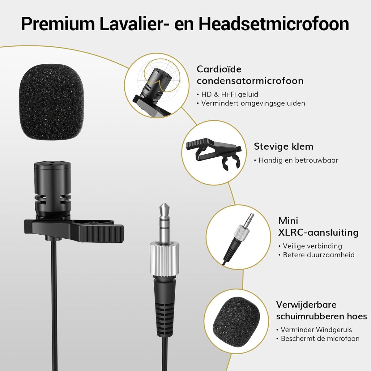TONOR UHF Microfoon Draadloze Set met 4 Bodypack Zender/Koptelefoon/Lavalier Draadloos Microfoonsysteem, 4x5 Frequenties 60m Bereik Microfoonset voor Zang Karaoke Kerk DJ PA Systeem Luidspreker,TW364