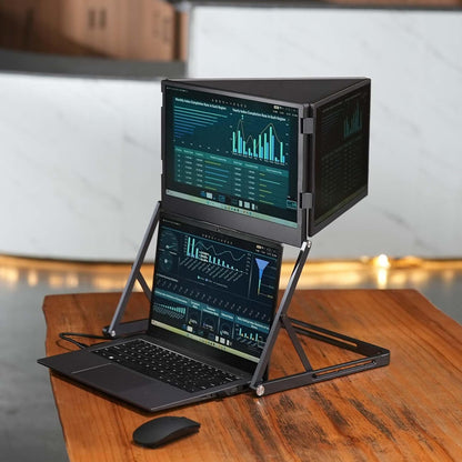 VSDISPLAY 15,6" 1080P FHD IPS Triple-Laptop-beeldscherm-verlenger, quad-monitor-compatibel voor Windows/Mac van 13,6 - 17 inch