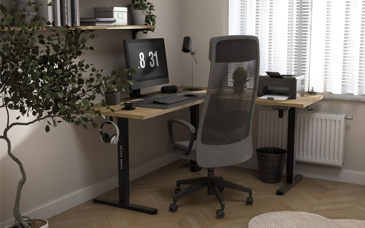 MARK ADLER Xeno 7.6 Electric Desk Frame Double Motor Height Adjustable Ergonomic Corner Desk Max Capacity 80 kg Memory Function Robust Frame Sitting Bar Table Black - QUORE