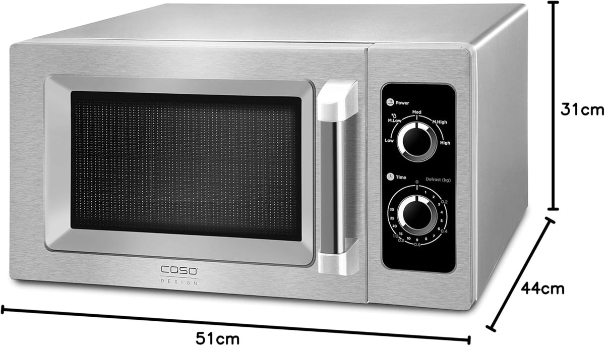 Magnetron – Commerciële Magnetron – Keukenmagnetron – Mini Oven – Ovenmagnetron – 1000 Watt – Keramische Bodem Zonder Draaiplateau – Roestvrijstalen Behuizing 25 Liter