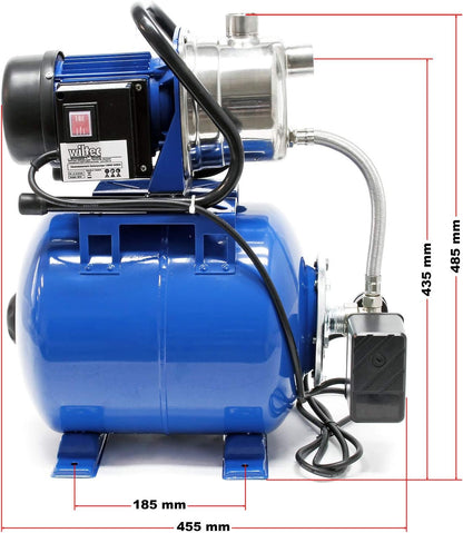 Drukwaterpomp – Waterpomp – Tuinpomp – Membraanpomp – Drukketel – 19 Liter Membraanketel – 1200W Motorvermogen – 3400 L/uur Debiet