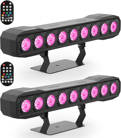 9 RGBW LED Wall Washer podiumlicht 60W, lichtbalk effectspot met afstandsbediening DMX512 stroboscoop discolicht partylicht voor bruiloft DJ Outdoor Kerstmis 2 stuks