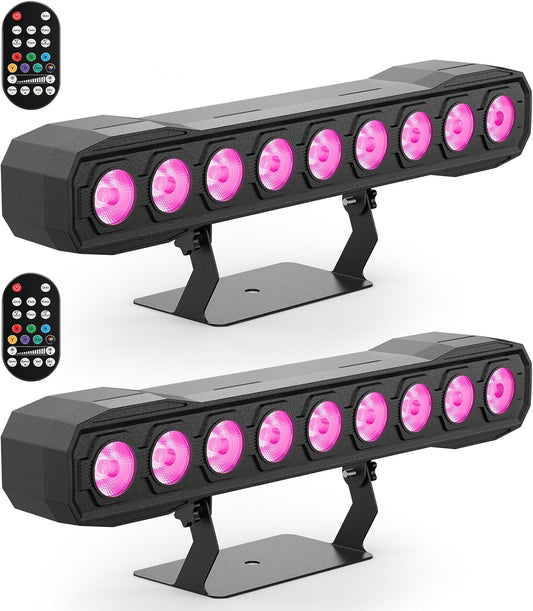 9 RGBW LED Wall Washer podiumlicht 60W, lichtbalk effectspot met afstandsbediening DMX512 stroboscoop discolicht partylicht voor bruiloft DJ Outdoor Kerstmis 2 stuks