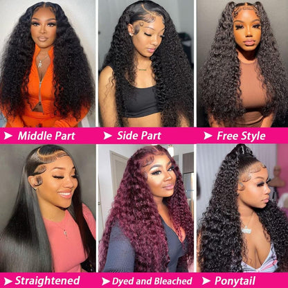 Lace Front Pruik Menselijk Haar – Kant Front Pruik – Frontale Pruik – Diepe Golf Pruik – Menselijk Haar Pruik – 24 Inch – 13X4 HD Transparant Zwitsers Kant – 180% Dichtheid