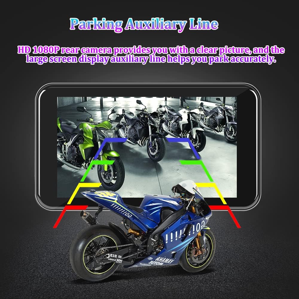 VSYSTO 4.5 Inch Screen WiFi Motorcycle Camera, Waterdichte HD 1080P Selfie camera voor en achteruitkijkcamera 150° groothoek motor dash cam, parkeren bewaking, GPS (F4.5Pro)