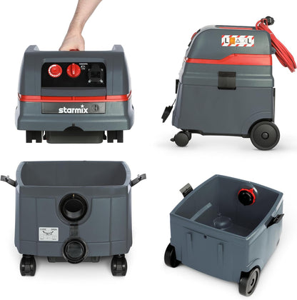 Starmix ISC L-1625 TOP, nat- en droogzuiger, hoogwaardige stofzuiger voor gebruik op de bouwplaats, 1600 watt, 25 liter