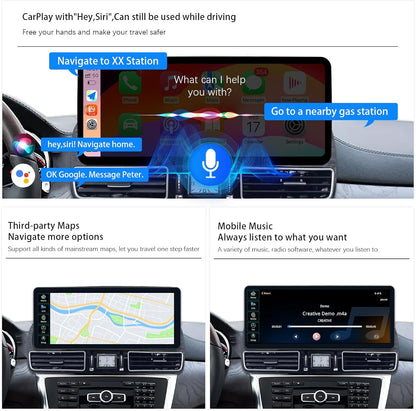 Multimedia Speler – Auto Radio – Touchscreen Navigatie – Carplay Systeem – Android Auto Interface – 12,3 Inch HD Scherm – Duale Besturingssystemen