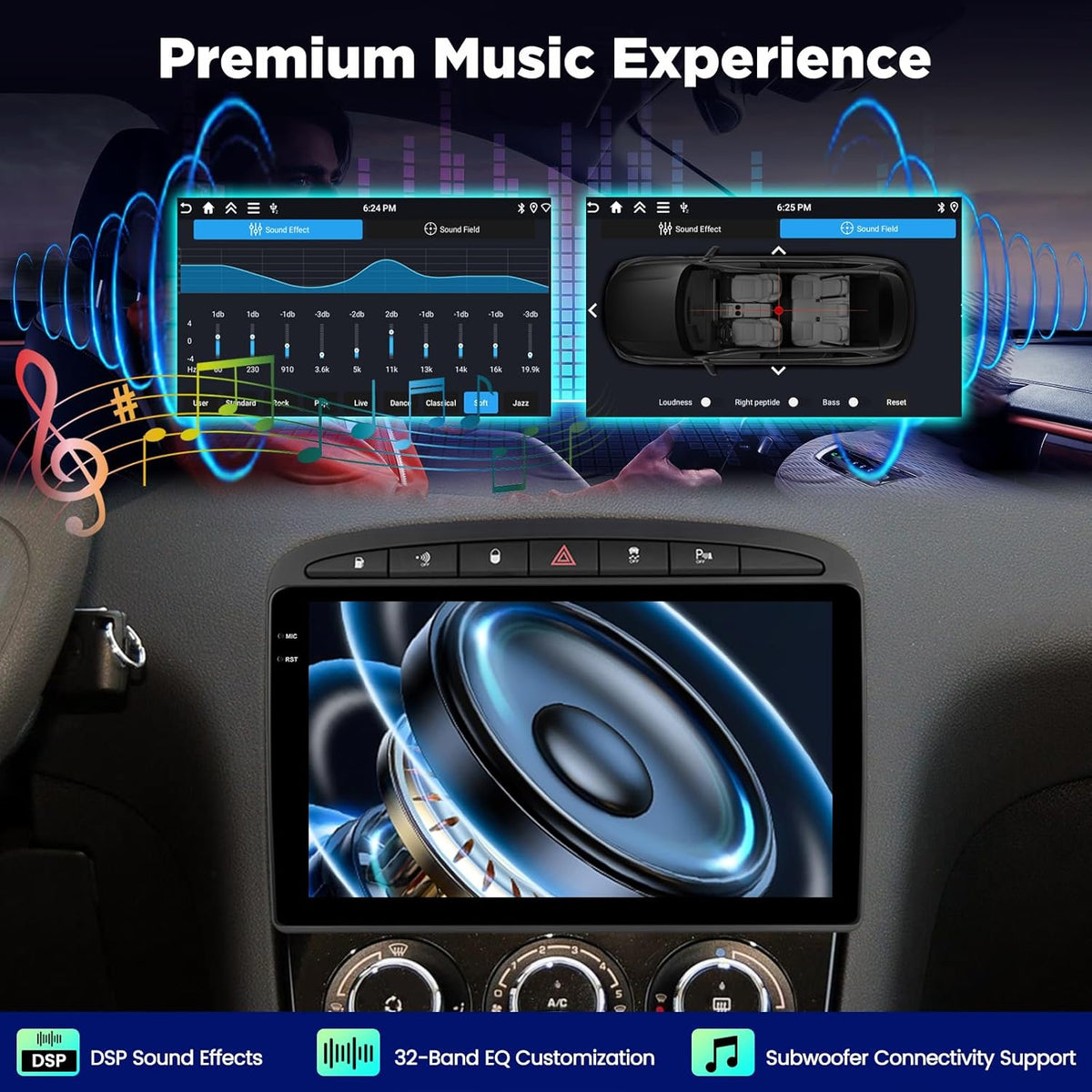 Android Autoradio – Auto Multimedia Systeem – Navigatiesysteem – Touchscreen Radio – Aftermarket Headunit – 9 Inch HD Scherm – Wireless CarPlay & Android Auto