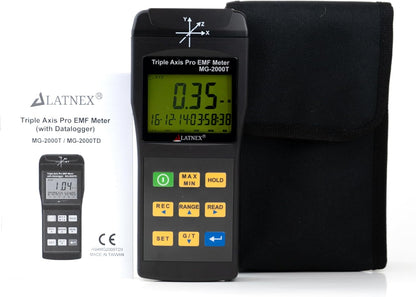 EMI Gauss-meter met magnetisch veld MG-2000T Drieassige as Professioneel gebruik met datalogger, EMI van MRI-machines, industriële en medische apparaten, stroomkabels en apparaten