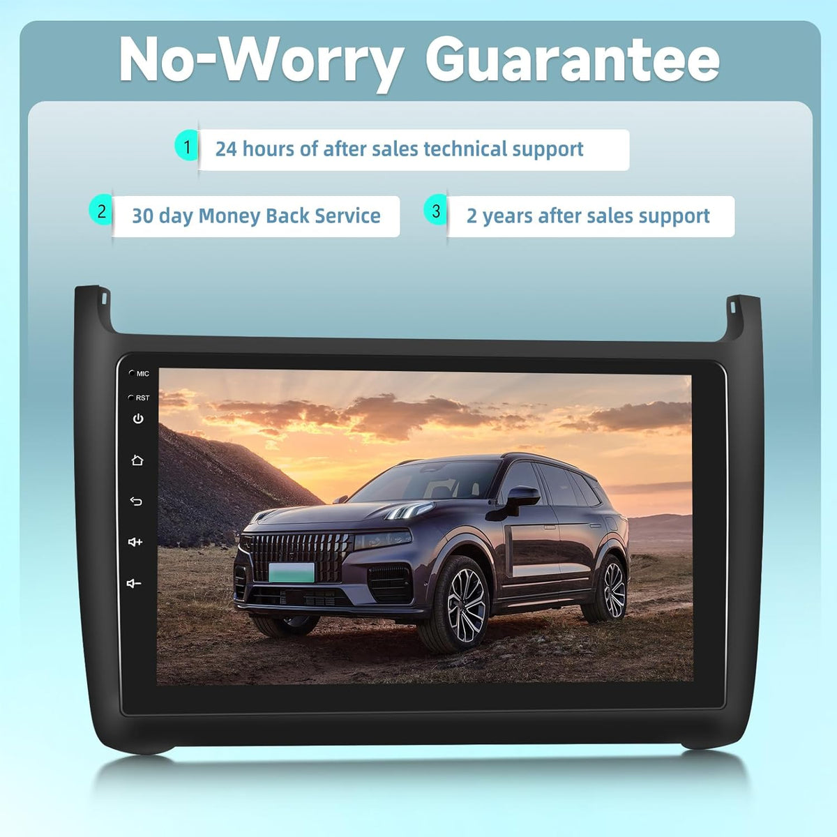 8 Core 4G+64G Android 13 Car Radio for VW Volkswagen Polo 2008-2020, Wireless Carplay & Android Auto 9 inch 2 Din Touchscreen Car Stereo with WIFI/GPS/Bluetooth 5.0/32 EQ DSP/FM RDS