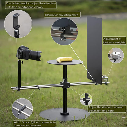 DF DIGITALFOTO V360 Videocamera Rig Roterend Platform voor Commerciële Productfotografie, Draaiende Foto-videocabine voor Slow Motion, Bullet-Time