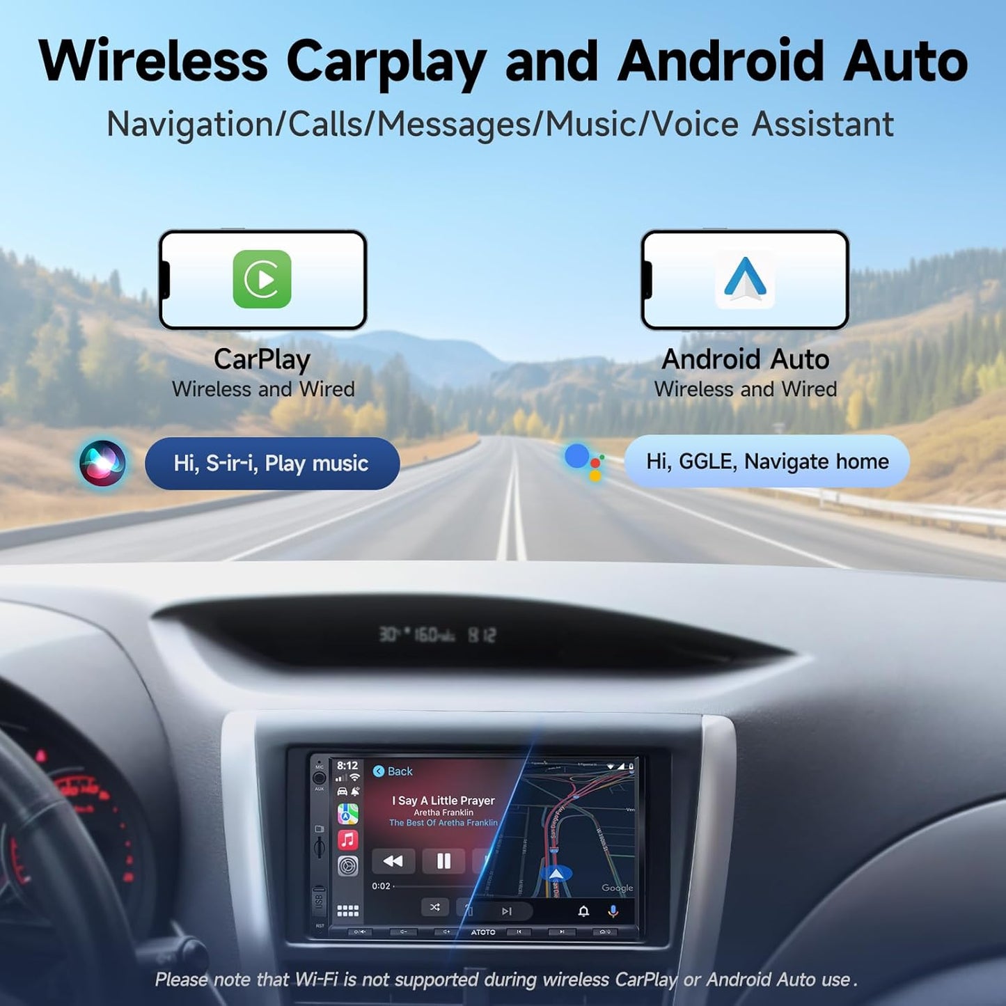 Android Autoradio – 2 Din Autoradio – Car Multimedia Systeem – Auto Entertainment – Digitale Mediaspeler – 7 Inch HD Scherm – Draadloos CarPlay & Android Auto