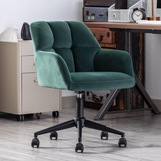 Bureaustoel – Kantoormeubilair – Werkstoel – Bureaufauteuil – Bureaustoel Fluweel – Zachte Ademend Fluweelbekleding – Ergonomische Rugsteun Met Hoogteverstelling - QUORE