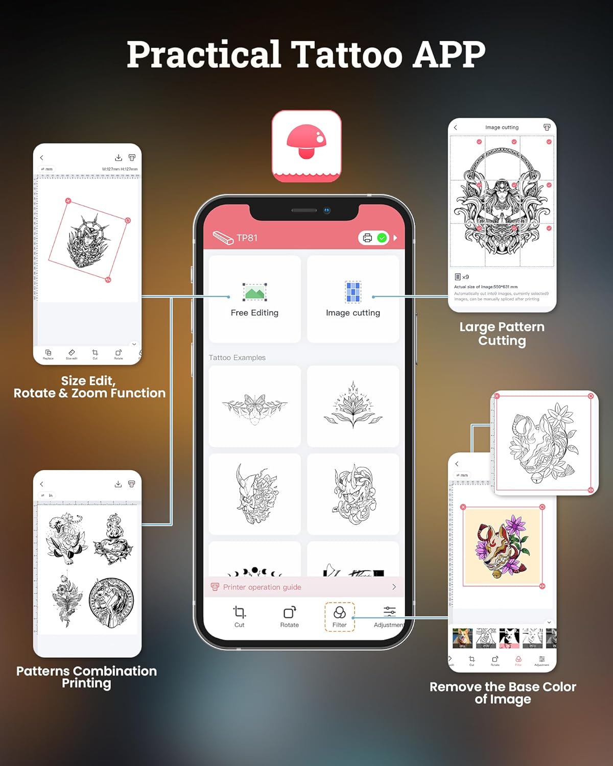 Tattoo Stencil Printer – Tattoo Printer – Sjabloonprinter – Tattoo Transfer Printer – Tattoo Overzetprinter – Anti-Kreuk Technologie – Bluetooth & USB Connectie