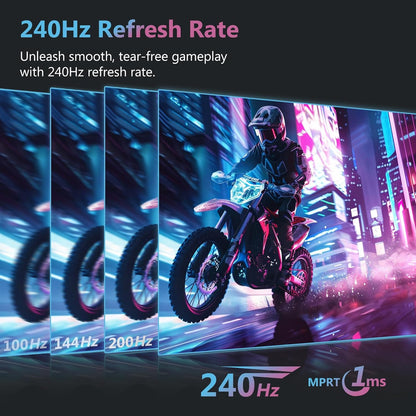 Z-Edge Gaming Monitor 27'' 240 Hz, IPS-paneel, 1ms, Scherm FHD LED (1920x1080) met HDMI-kabel, FreeSync, 400cd/m², HDMI 2.0 * 2 & DP 1.4 * 2, Verstelbare Kanteling, Ultraslank Frame, VESA-monteerbaar