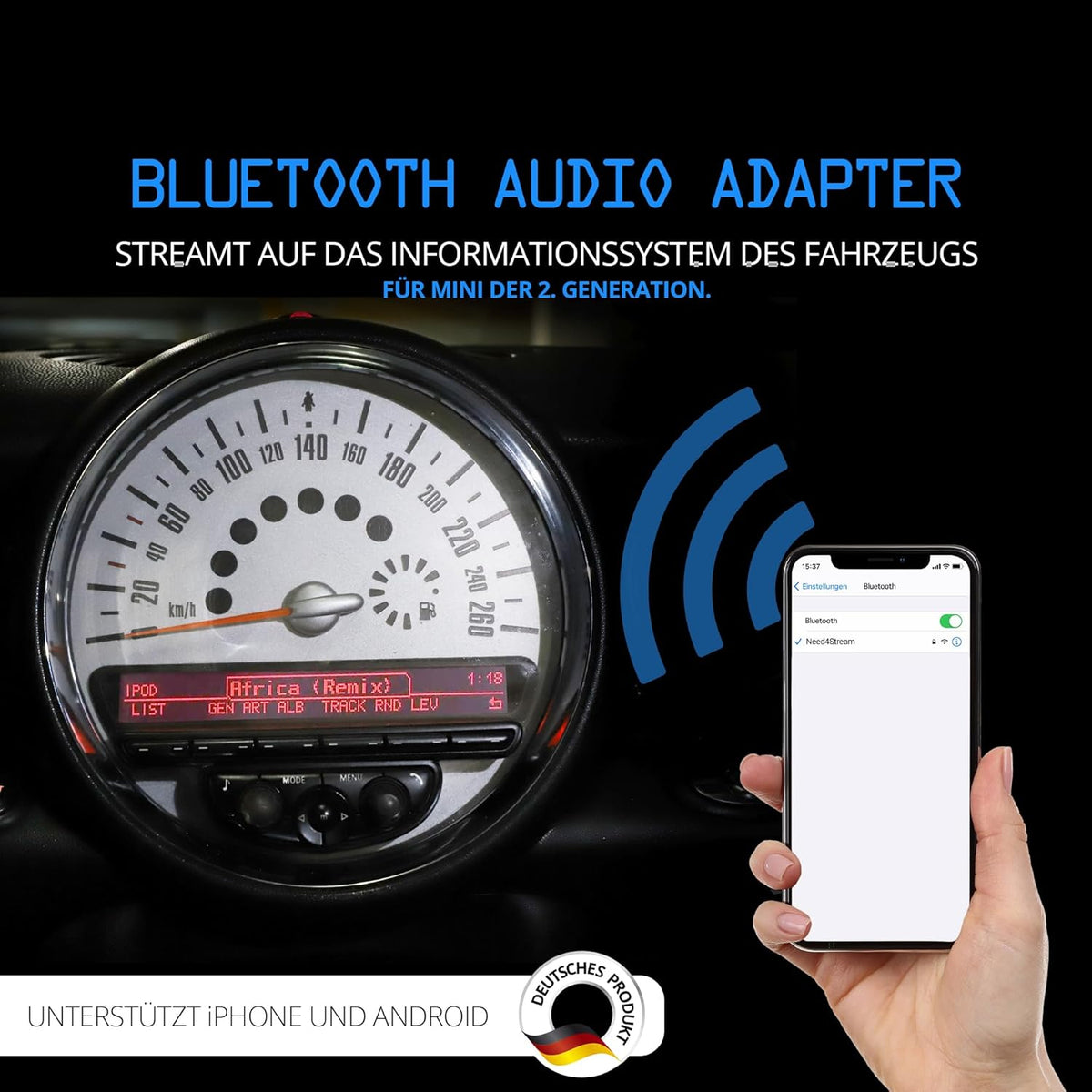 Compatibel met MINI 2e generatie, N4S300B-MI Bluetooth Audio Interface met titellijsten, geschikt voor iPhone en Android