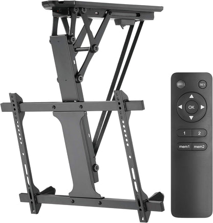 Maclean Elektrische TV-Plafondbeugel 32-70" voor plafond & schuine daken | Traploos kantelbaar tot 75° | Afstandsbediening | Max. 35 kg | VESA 600x400 (Plafondbeugel)