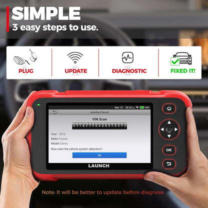 OBD2 Scanner – Diagnosetool – Foutcode Lezer – Auto Scanner – Truck Scanner – 7 Resetfuncties – Gratis Levenslange Updates