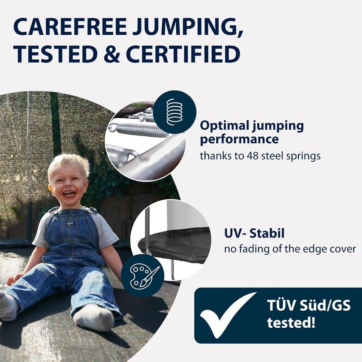 HUDORA First trampoline 300 V met veiligheidsnet, tuintrampoline outdoor, kinderen