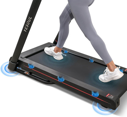 YESOUL T3 Plus Treadmill – 10% Automatic Slope, 21.5 Inch Full HD Touch Display, Swivel Screen, 6W Speaker, Brushless Motor, Foldable, Quiet, App Compatible - QUORE