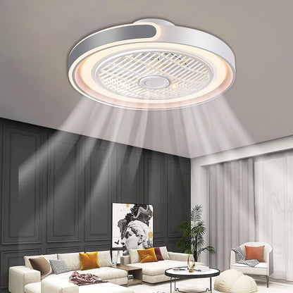 ASJK Plafondventilator met Licht, 72W Stille Moderne LED-plafondventilator met verlichting voor Slaapkamer, Woonkamer, 6 Omkeerbare Snelheden, Timer. Grijs