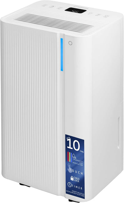 Luchtontvochtiger – Ontvochtiger – Vochtvreter – Luchtdroger – Compressorontvochtiger – 10 Liter/24u – Stil 38 dB