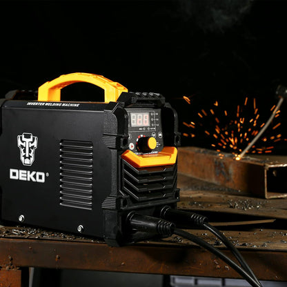 MMA elektroden lasapparaat 160A 220V: DEKO 2-in-1 inverter lasapparaat MMA/Lift TIG, IGBT lasmachine, ARC Welder, Hot Start, antistick, LCD-display, compact en draagbaar, zwart, geel
