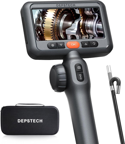DEPSTECH Endoscoopcamera met licht, 210 graden draaibare inspectiecamera, 1,5 m, waterdichte slangencamera