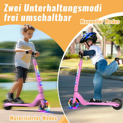 TST E-step voor kinderen van 6 tot 10 jaar, 5,3 inch (13,5 cm) met knipperende ledlampen en 3 instelbare hoogtes, 45 W motor, max. 10 km/u, maximale belasting 70 kg, elektrische step