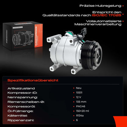 Frankberg ACP659000P Airconditioning Airconditioning Airconditioning Magnetische koppeling Compressor voor airconditioning Vervanging # ACP659000P