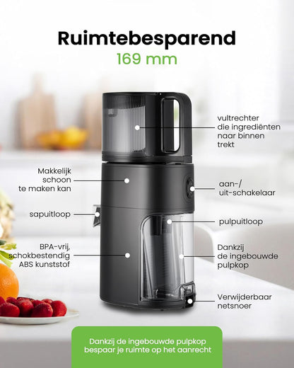 HUROM | H400 | Sapcentrifuge voor fruit en groenten | Hurom Easy Clean H400 | Snijbak | 150 Watt | BPA-vrij