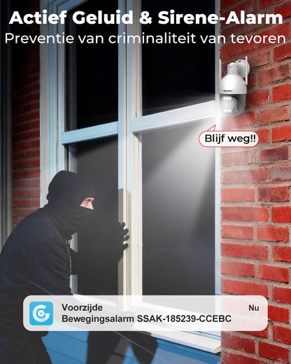 4K WiFi Beveiligingscamera Buiten – Bewakingscamera – IP Camera – CCTV Camera – Dubbele Lens Buitencamera – 10X Hybride Zoom – 2,4/5GHz Dual-Band WiFi En PoE