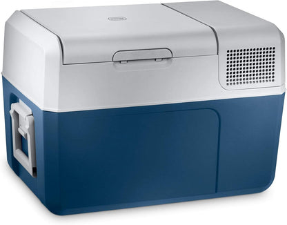 Mobicool MCF60, elektrische compressor-koelbox, 58 l, 12/24/230 V, mini-koelkast voor auto, vrachtwagen, boot, camper en stopcontact, blauw/wit