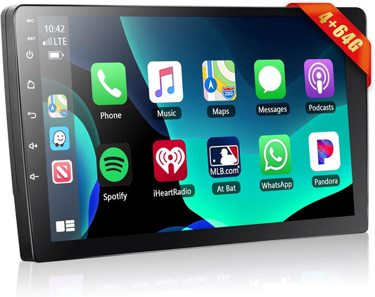 4+64G Stereo Auto 2 din Android met GPS -Navigatie, Bluetooth Dubbele din Radio Auto met Scherm, Motorsi Auto Radio Support Mirrorlink/FM/WIFI/USB/SWC + Microfoon