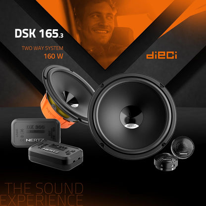 Hertz DSK 165.3-2-Weg Auto Audiosysteem van 165 mm, 160W (2 Woofers + 2 Tweeters + 2 Crossovers)