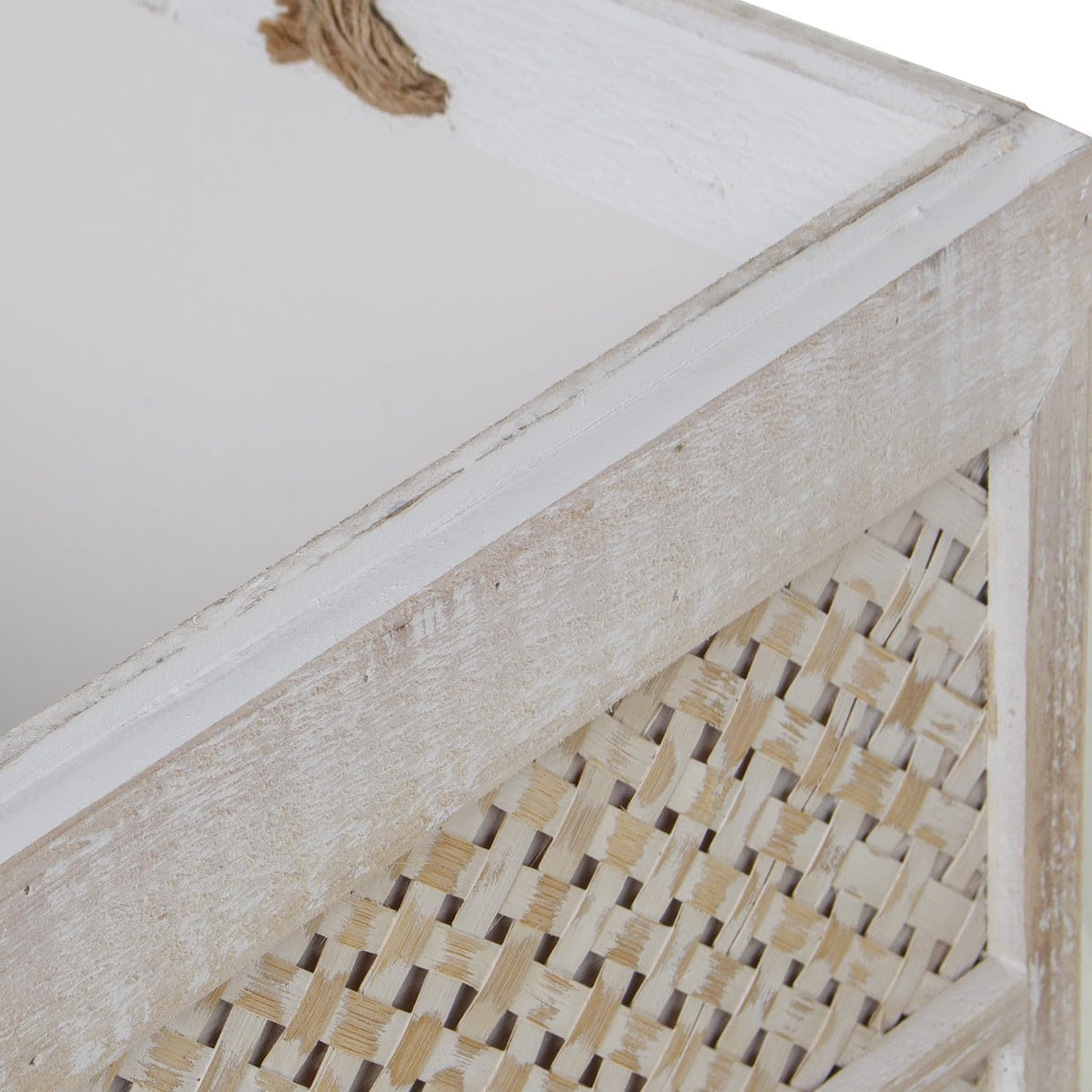 DRW Set van 3 houten bouwstenen in wit gebeitst, 60 x 40 x 40 cm