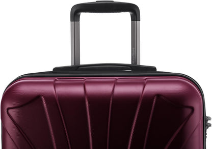 Suitline Kofferset 3 delig ABS harde schaal handbagage 55 cm middel 66 cm groot 76 cm uitbreidbaar met TSA slot 4 dubbele wielen telescopische handgreep, Bourgondië