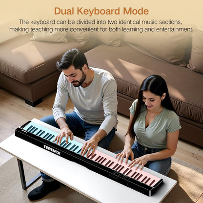 Opvouwbare digitale piano 88 toetsen – Elektrische piano – Keyboard – Muziekkeyboard – Stage piano – Opvouwbaar ontwerp – Compact en ruimtebesparend