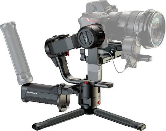Moza Aircross 3 elektronische opvouwbare 3-assige gimbalstabilisator voor spiegelloze camera's (maximaal laadvermogen (3,2 kg/7 lbs) - zwart