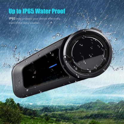 QSPORTPEAK Motorcommunicatiesysteem, M2 motorfiets bluetooth intercom met stereogeluid, motorfiets helm headset tot 6 bestuurders (1000 m bereik, waterdicht, FM-radio, voice prompt) (2 stuks)