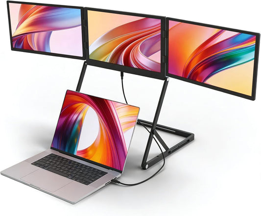 VSDISPLAY 15,6" 1080P FHD IPS Triple-Laptop-beeldscherm-verlenger, quad-monitor-compatibel voor Windows/Mac van 13,6 - 17 inch