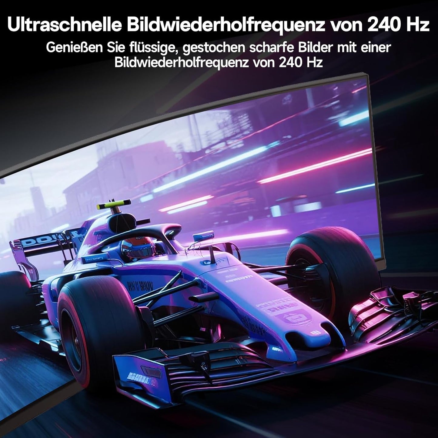 KOORUI 34-Zoll-Gaming-Monitor,240Hz PC Bildschirm,Curved 1500R,Adaptive Sync, Ultrawide WQHD (3440×1440), HDR400, höhenverstellbar (110mm),Pip/PBP,Schwarz - QUORE