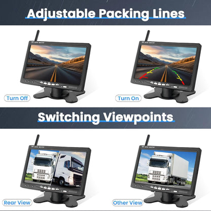 Draadloze Achteruitrijcamera Set – Achteruitrijcamera – Parking Camera – achteruitkijkcamera – Truck Camera – Groot 7 Inch Scherm – IP67 Waterdicht Met Nachtzicht