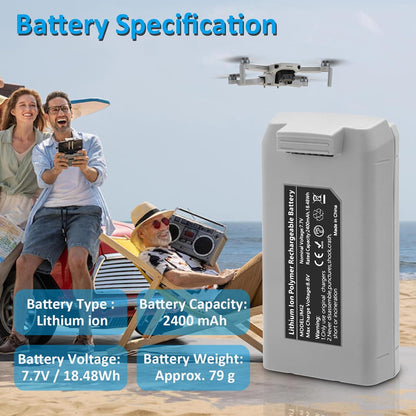 Mini Drone Accu Set – Vervangbare Batterij – Reserve Accu – Droon Accu – Vliegaccu – 2400 mAh Capaciteit – Slimme LED Triple Oplader Tweerichtingsfunctie