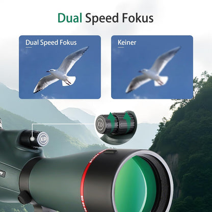 Svbony SV406P ED Spotlights, 20-60 x 80mm 1.25" Zoom Spotlights with Dual Focus FMC BAK4, Spotting Scope for Bird Watching in the Wild Casual Astronomy Photography - QUORE
