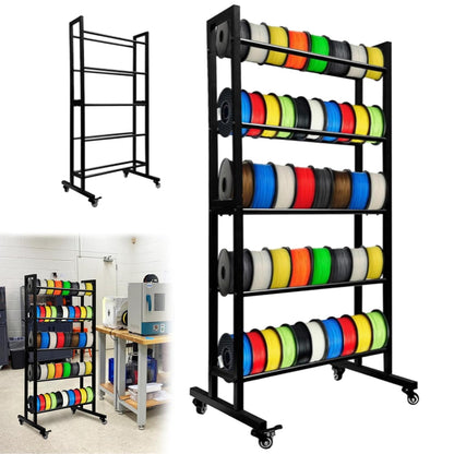 Filamenthouder 3D-printer – Filamentrek – Spoelhouder – Opbergrek – Filament Organizer – 5 Niveaus Metalen Rek – Draagvermogen 45 kg Per Niveau – Voor 40 Spoelen Tot 1 Kg